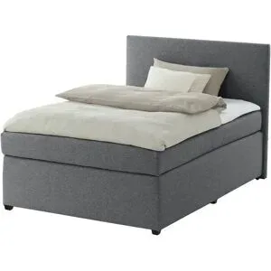 Höffner Boxspringbett mit Matratze und Topper  H3 Duke ¦ grau ¦ Maße (cm): B: 97 H: 104