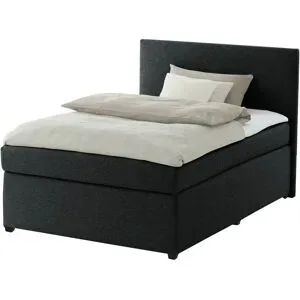 Höffner Boxspringbett mit Matratze und Topper  H3 Duke ¦ schwarz ¦ Maße (cm): B: 97 H:
