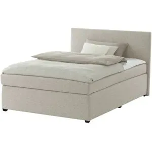 Höffner Boxspringbett mit Matratze und Topper  H3 Duke ¦ beige ¦ Maße (cm): B: 127 H: