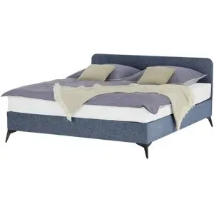 Höffner Polsterbett mit Matratze Simply ¦ blau ¦ Maße (cm): B: 141 H: 90