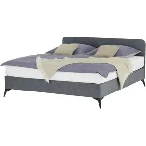 Höffner Polsterbett mit Matratze Simply ¦ grau ¦ Maße (cm): B: 161 H: 90