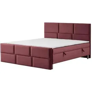 Höffner Boxbett mit Bettkasten Adria ¦ rot ¦ Maße (cm): B: 140 H: 110