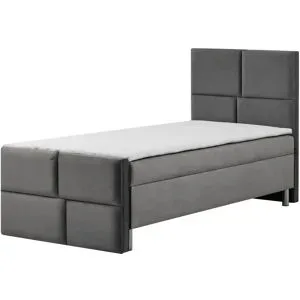 Höffner Boxbett mit Bettkasten Adria ¦ grau ¦ Maße (cm): B: 100 H: 110