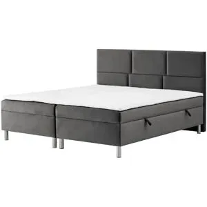 Höffner Boxbett mit Bettkasten Adria ¦ grau ¦ Maße (cm): B: 160 H: 110