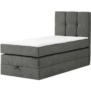 Höffner Boxspringbett mit Bettkasten Leeds ¦ grau ¦ Maße (cm): B: 90 H: 121