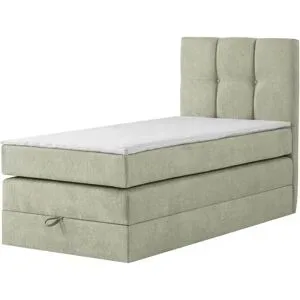Höffner Boxspringbett mit Bettkasten Leeds ¦ grün ¦ Maße (cm): B: 90 H: 121