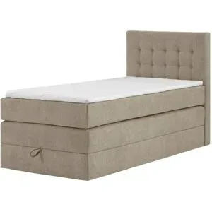 Höffner Boxspringbett mit Bettkasten Barcelona ¦ beige ¦ Maße (cm): B: 100 H: 110