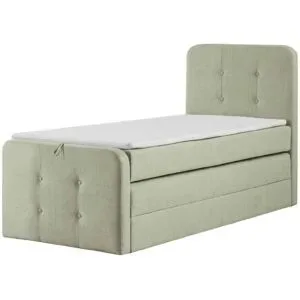 Höffner Boxspringbett mit Bettkasten Neapel ¦ grün ¦ Maße (cm): B: 90 H: 121
