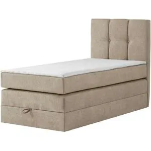 Höffner Boxspringbett mit Bettkasten Leeds ¦ beige ¦ Maße (cm): B: 100 H: 121