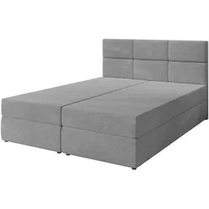 Höffner Boxbett mit Stauraum und Topper Boston ¦ grau ¦ Maße (cm): B: 180 H: 102