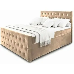 MASSENO Boxbett mit Bettkasten Fondi ¦ beige ¦ Maße (cm): B: 180 H: 120