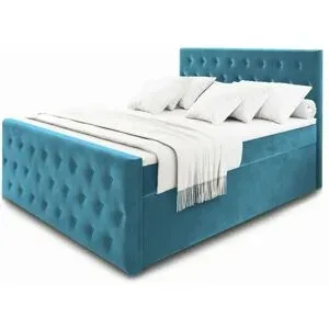 MASSENO Boxbett mit Bettkasten Fondi ¦ blau ¦ Maße (cm): B: 140 H: 120