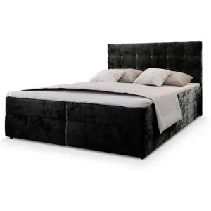 MASSENO Boxbett mit Bettkasten Glos ¦ schwarz ¦ Maße (cm): B: 140 H: 98