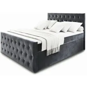 MASSENO Boxbett mit Bettkasten Fondi ¦ grau ¦ Maße (cm): B: 180 H: 120