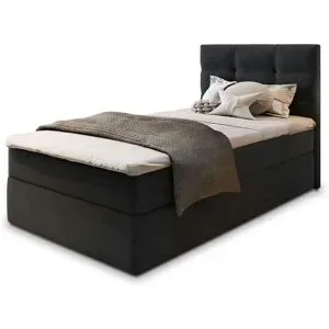 MASSENO Boxbett mit Bettkasten Glos ¦ schwarz ¦ Maße (cm): B: 80 H: 98