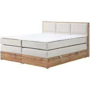 Höffner Boxspringbett mit Bettkasten Vancouver ¦ beige ¦ Maße (cm): B: 140 H: 115