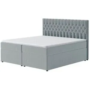 Höffner Boxbett mit Bettkasten Belek ¦ grau ¦ Maße (cm): B: 160 H: 125