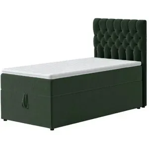 Höffner Boxbett mit Bettkasten Belek ¦ grün ¦ Maße (cm): B: 90 H: 125