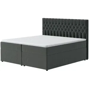 Höffner Boxbett mit Bettkasten Belek ¦ grau ¦ Maße (cm): B: 120 H: 125
