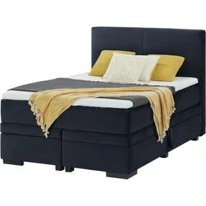 Boxspringbett mit Bettkasten Boxi Classic ¦ blau ¦ Maße (cm): B: 140 H: 125