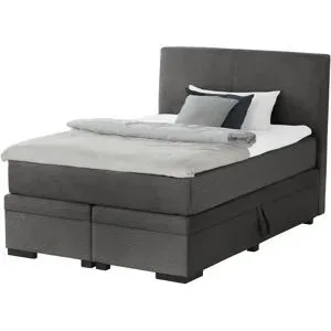 Boxspringbett mit Bettkasten Boxi Classic ¦ grau ¦ Maße (cm): B: 140 H: 125
