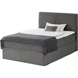 Boxspringbett mit trendigem Keder Boxi ¦ grau ¦ Maße (cm): B: 140 H: 125