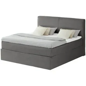 Boxspringbett mit trendigem Keder Boxi ¦ grau ¦ Maße (cm): B: 160 H: 125