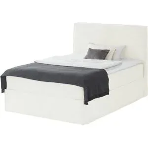 Boxspringbett mit trendigem Keder Boxi ¦ creme ¦ Maße (cm): B: 140 H: 125
