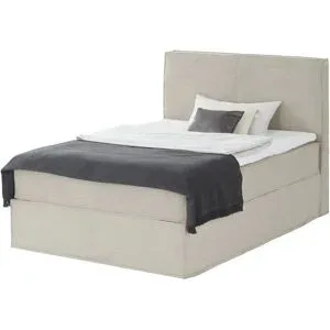 Boxspringbett mit trendigem Keder Boxi ¦ beige ¦ Maße (cm): B: 140 H: 125