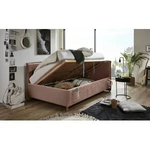 Höffner Polsterbett mit trendiger Kederumrahmung Fun ¦ rosa/pink ¦ Maße (cm): B: 103 H: