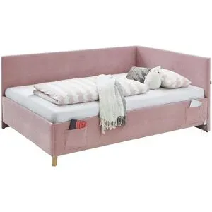 Höffner Polsterbett in Cord Cool ¦ rosa/pink ¦ Maße (cm): B: 130 H: 90
