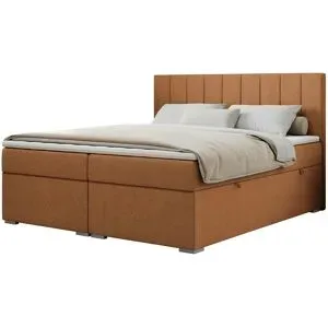 Höffner Boxbett mit Bettkasten Ally ¦ orange ¦ Maße (cm): B: 200 H: 118