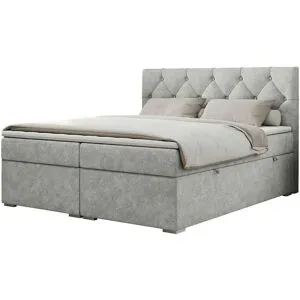Höffner Boxbett mit Bettkasten Alda ¦ grau ¦ Maße (cm): B: 200 H: 118