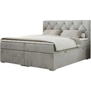 Höffner Boxbett mit Bettkasten Alda ¦ silber ¦ Maße (cm): B: 180 H: 118