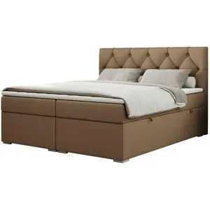 Höffner Boxbett mit Bettkasten Alda ¦ braun ¦ Maße (cm): B: 200 H: 118