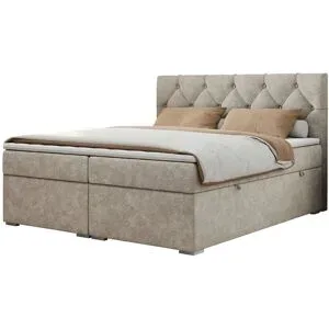 Höffner Boxbett mit Bettkasten Alda ¦ beige ¦ Maße (cm): B: 160 H: 118