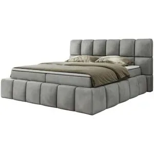 Höffner Boxbett mit Bettkasten Nira ¦ grau ¦ Maße (cm): B: 154 H: 113