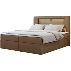 Höffner Boxbett mit Bettkasten Gold 5 ¦ braun ¦ Maße (cm): B: 140 H: 103