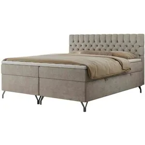 Höffner Boxbett mit Bettkasten Grimaldi ¦ beige ¦ Maße (cm): B: 144 H: 115