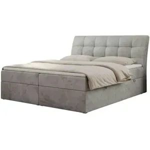 Höffner Boxbett mit Bettkasten Diegos ¦ grau ¦ Maße (cm): B: 160 H: 118
