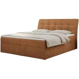 Höffner Boxbett mit Bettkasten Diegos ¦ orange ¦ Maße (cm): B: 200 H: 118