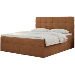 Höffner Boxbett mit Bettkasten Erni ¦ orange ¦ Maße (cm): B: 120 H: 110