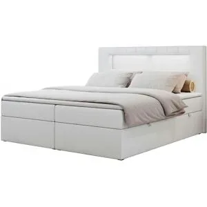 Höffner Boxbett mit Bettkasten Gold 5 ¦ weiß ¦ Maße (cm): B: 120 H: 103