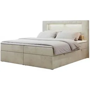 Höffner Boxbett mit Bettkasten Gold 5 ¦ beige ¦ Maße (cm): B: 200 H: 103