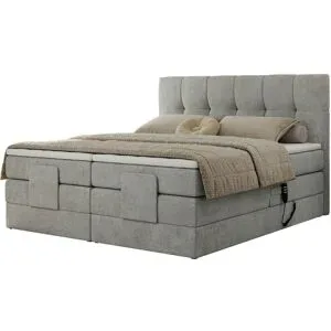 Höffner Motor Boxspringbett mit Bettkasten Vittoria ¦ grau ¦ Maße (cm): B: 188 H: 124