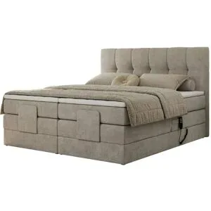 Höffner Motor Boxspringbett mit Bettkasten Vittoria ¦ beige ¦ Maße (cm): B: 168 H: 124