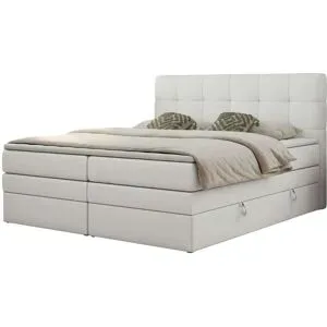 Höffner Boxspringbett mit Bettkasten Luka King ¦ weiß ¦ Maße (cm): B: 120 H: 110