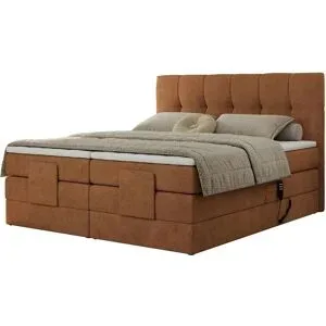 Höffner Motor Boxspringbett mit Bettkasten Vittoria ¦ orange ¦ Maße (cm): B: 168 H: 124