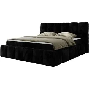 Höffner Boxbett mit Bettkasten Nira ¦ schwarz ¦ Maße (cm): B: 174 H: 113