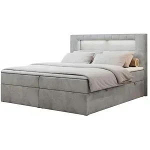 Höffner Boxbett mit Bettkasten Gold 5 ¦ grau ¦ Maße (cm): B: 140 H: 103